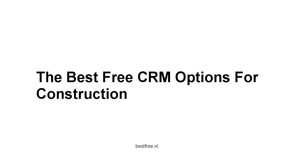 The Best Free CRM Options for Construction