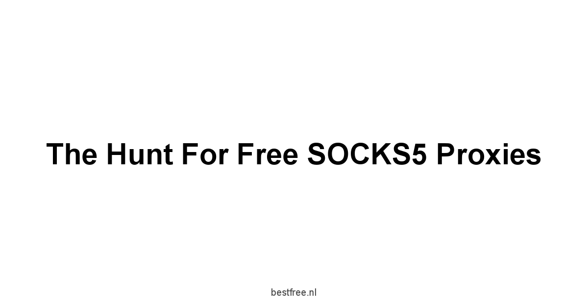 The Hunt for Free SOCKS5 Proxies