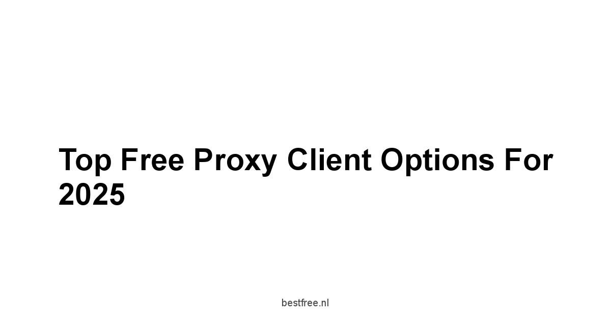 Top Free Proxy Client Options for 2025
