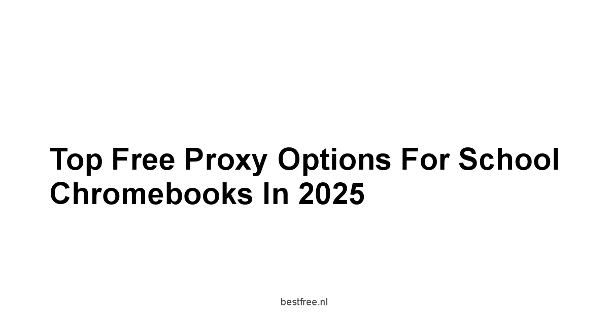 Top Free Proxy Options for School Chromebooks in 2025