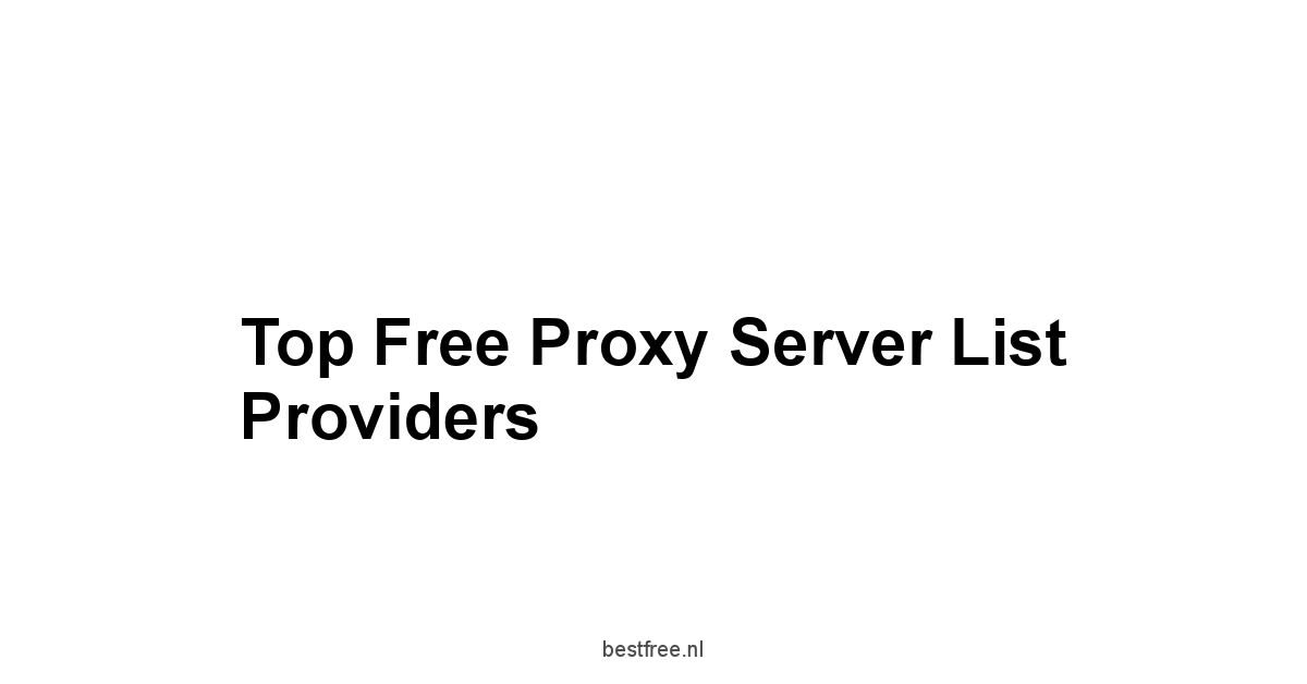 Top Free Proxy Server List Providers
