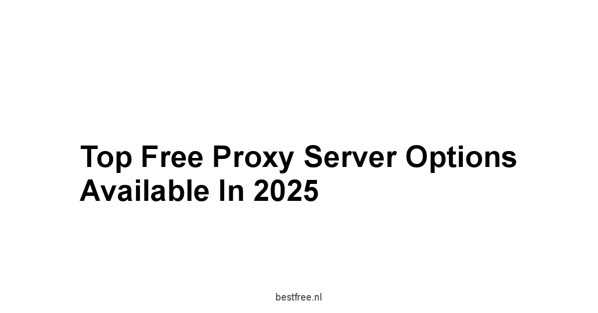 Top Free Proxy Server Options Available in 2025