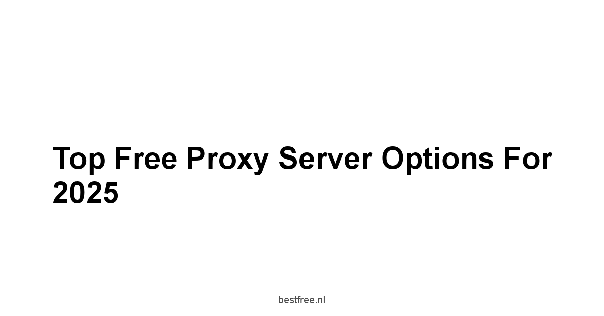Top Free Proxy Server Options for 2025