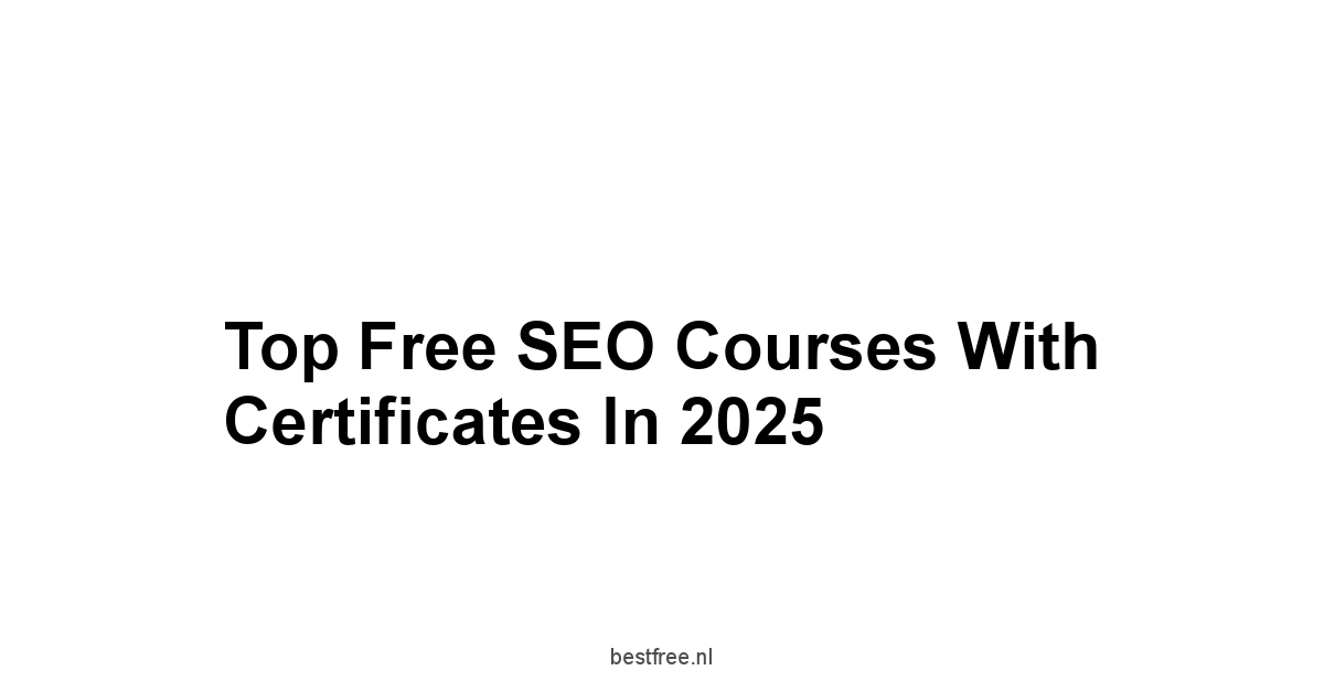 Top Free SEO Courses with Certificates in 2025