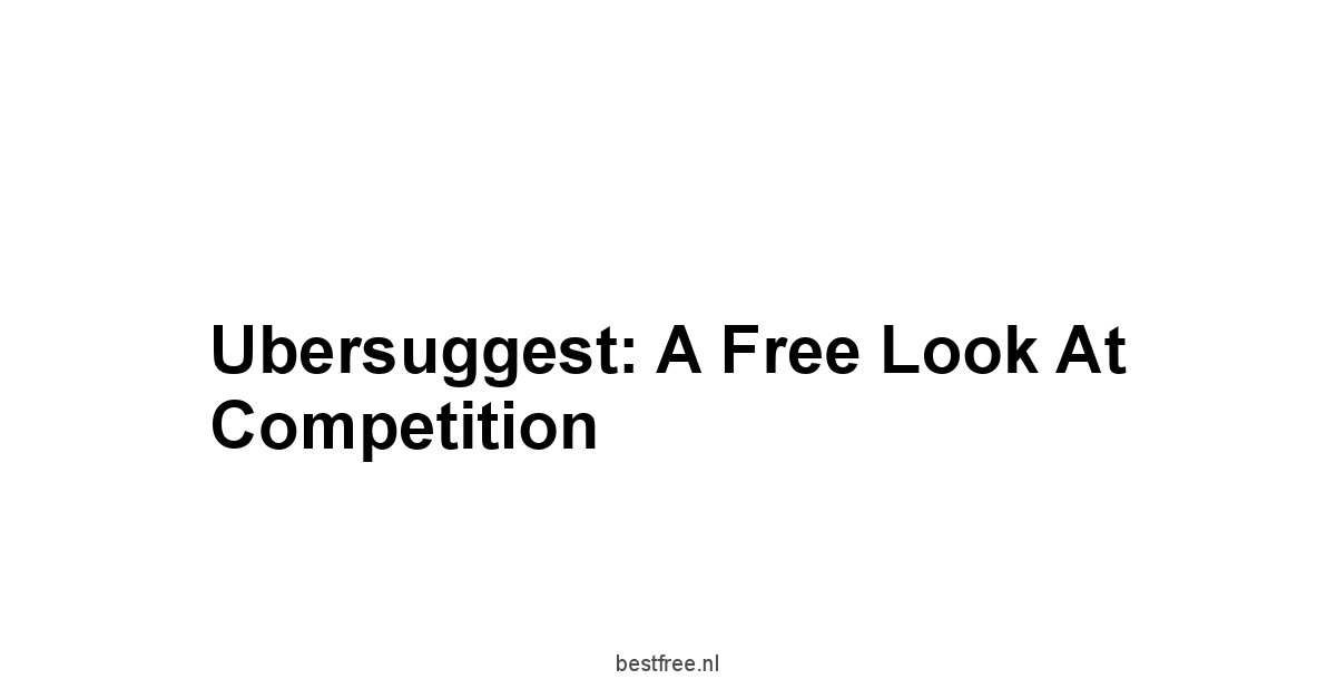 Ubersuggest: A Free Look at Competition