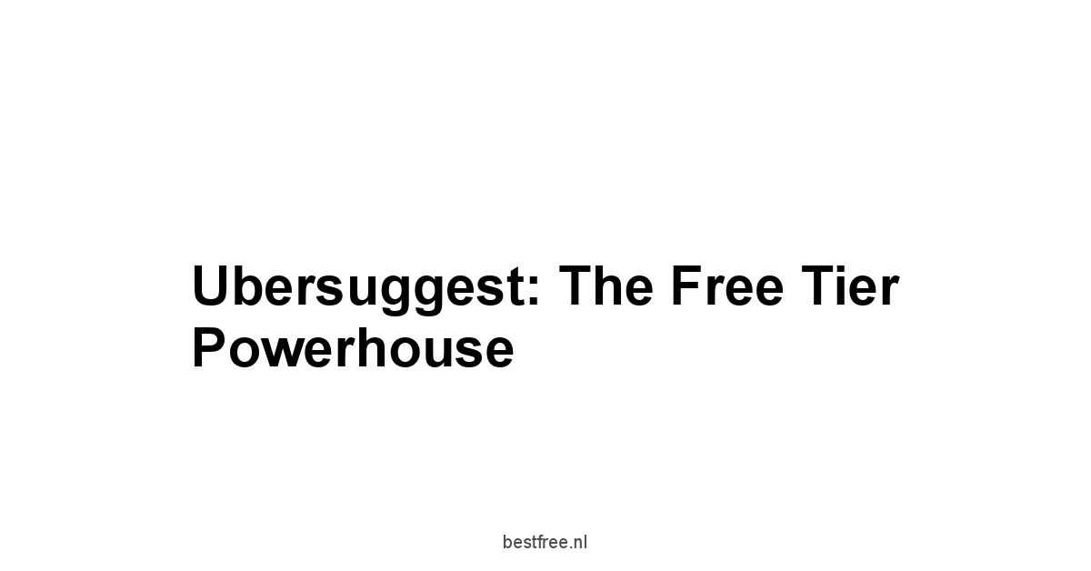 Ubersuggest: The Free Tier Powerhouse