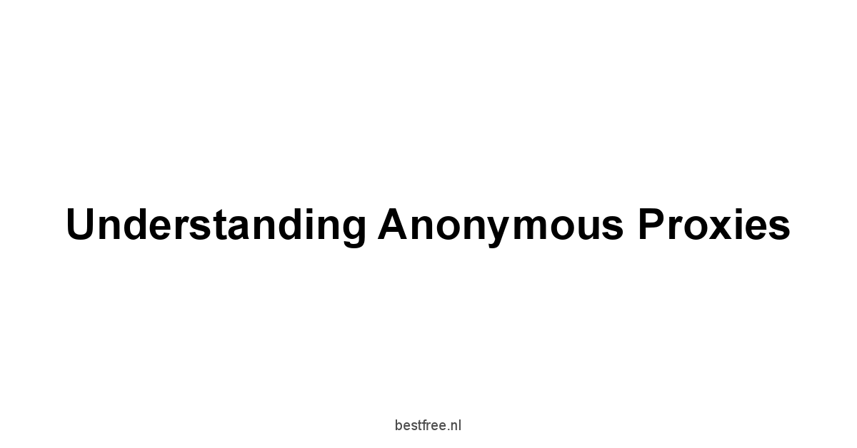 Understanding Anonymous Proxies