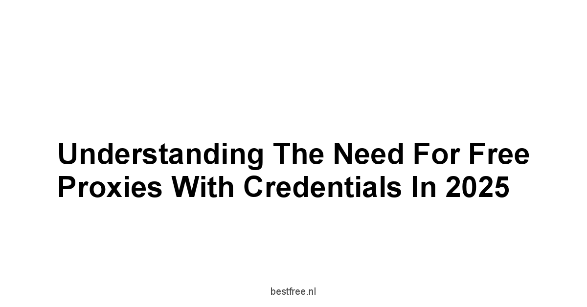 Understanding the Need for Free Proxies With Credentials in 2025