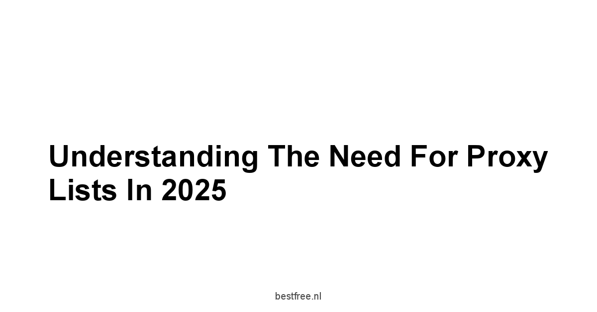 Understanding the Need for Proxy Lists in 2025