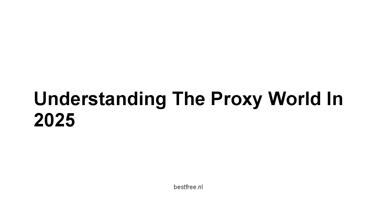 Understanding the Proxy World in 2025