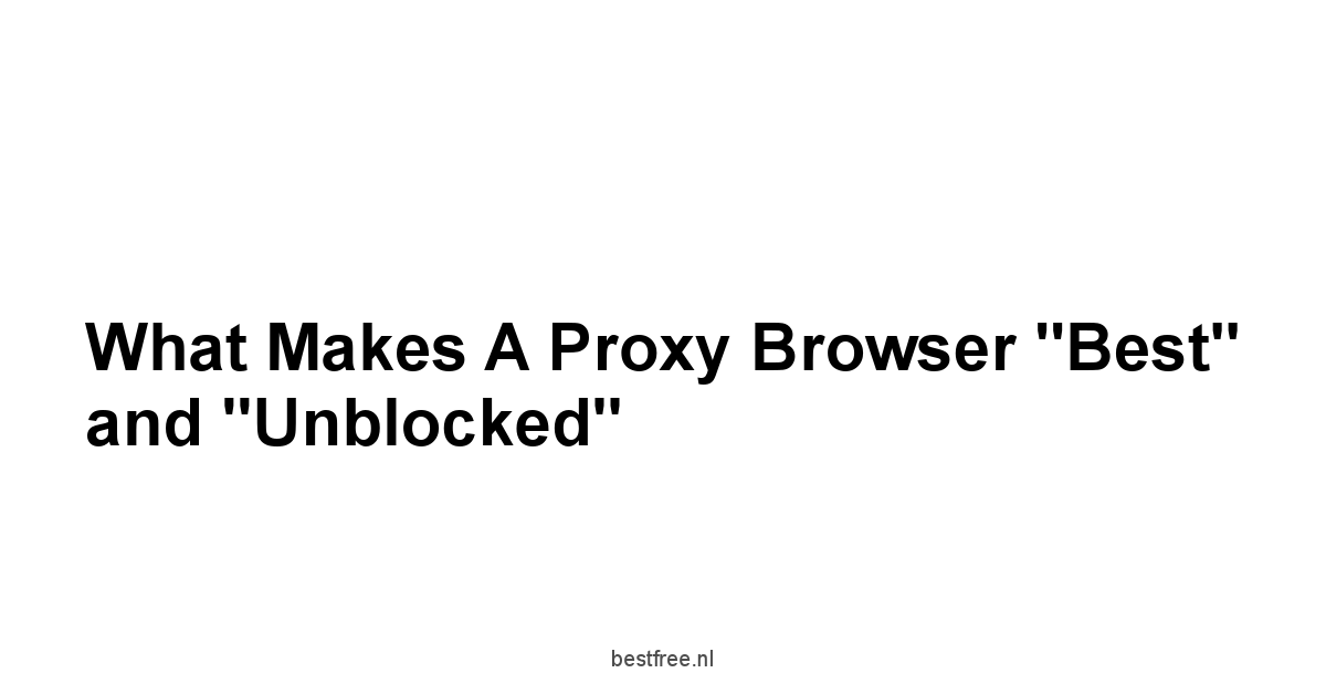 What Makes a Proxy Browser "Best" and "Unblocked"