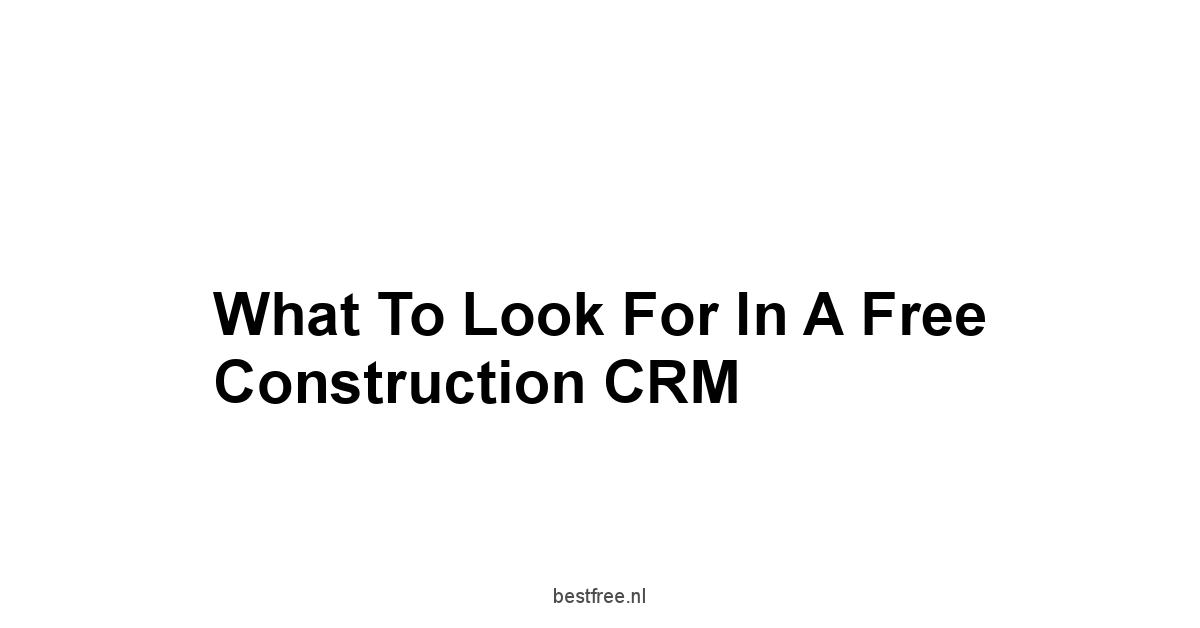 What to Look for in a Free Construction CRM