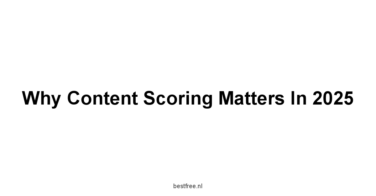 Why Content Scoring Matters in 2025