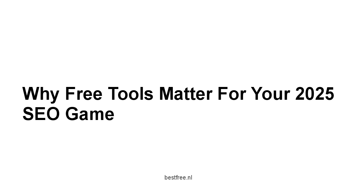 Why Free Tools Matter for Your 2025 SEO Game