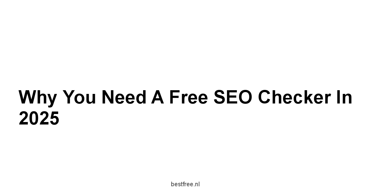 Why You Need a Free SEO Checker in 2025