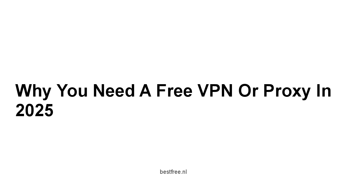 Why You Need a Free VPN or Proxy in 2025