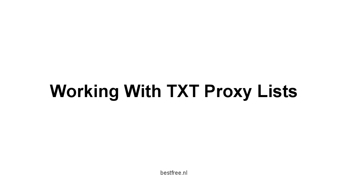 Working with TXT Proxy Lists