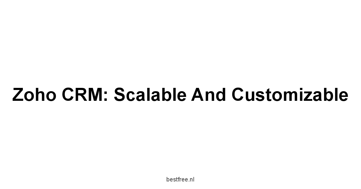 Zoho CRM: Scalable and Customizable