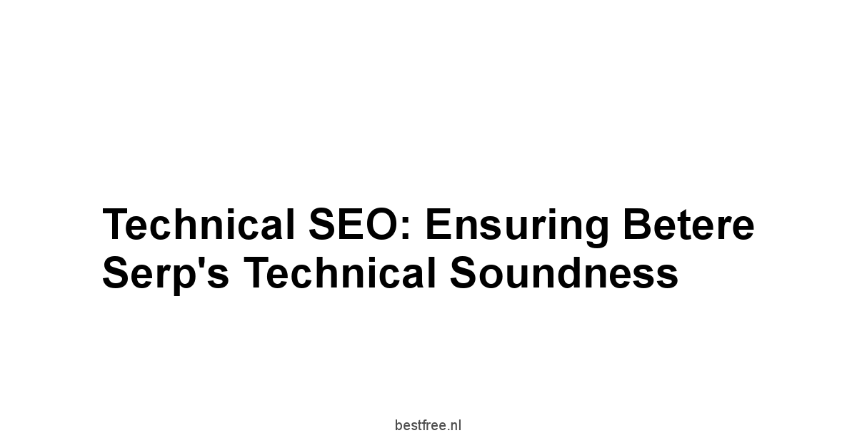 Technical SEO: Ensuring Betere Serp's Technical Soundness