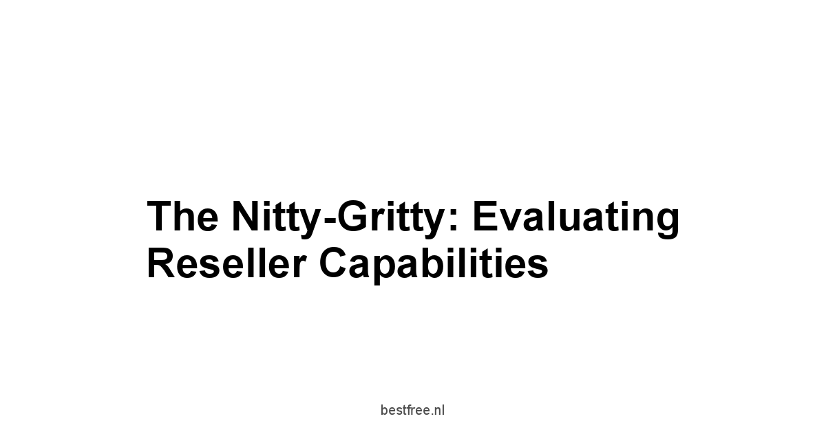 The Nitty-Gritty: Evaluating Reseller Capabilities