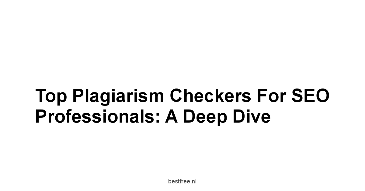 Top Plagiarism Checkers for SEO Professionals: A Deep Dive