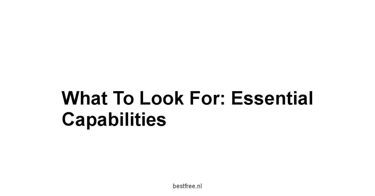 What to Look For: Essential Capabilities